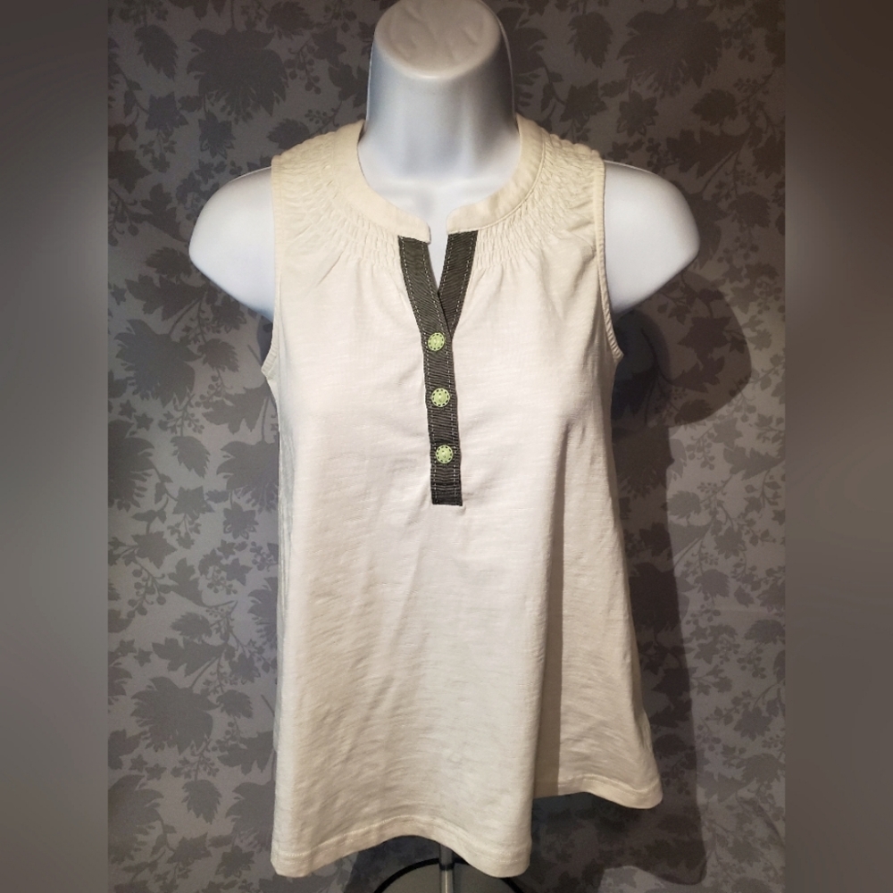 NWT 435 by Matilda Jane Clothing Girls Stylish Tank, Ivory/Green, 10Y